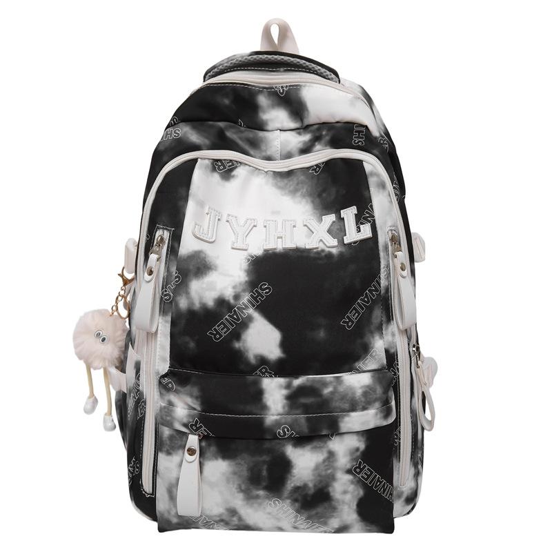School bag: new tie-dye backpack for women, university birthday department, large capacity trendy backpack, junior high school students