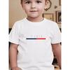 European sizes Boys' Paris-Themed Casual Short Sleeve T-Shirt - Round Neck Summer Top with Paris Lettering Print, Spring Summer Casual Attire