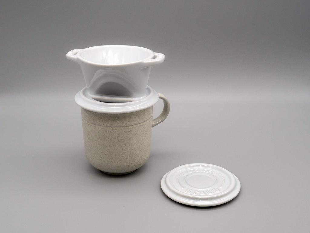 Глянцевые керамические кофейные чашки Staub Dripper, белые, официальные, "Coffee White" 1-2 [Японский продукт] 40508-535