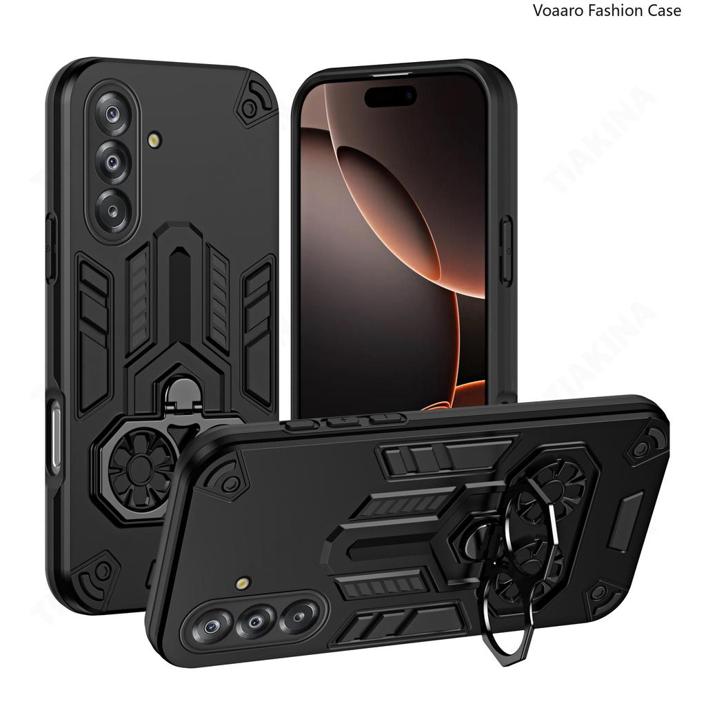 Dual Finger Ring Armor Cover for Samsung Galaxy A17 A56 A36 A26 A16 S25 Plus Case Rotate Metal Bracket Kickstand Case Phone Capa