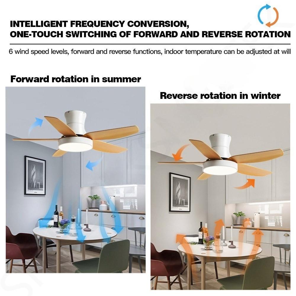 42" 52"  Lamp Frequency Conversion Remote Control Ceiling Fan Light Balcony Fan Ceiling Fan With Light LED Full Spectrum Fan