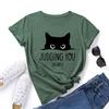 Cotton T-Shirt Short Sleeve Round Neck Women 2d Print Tops