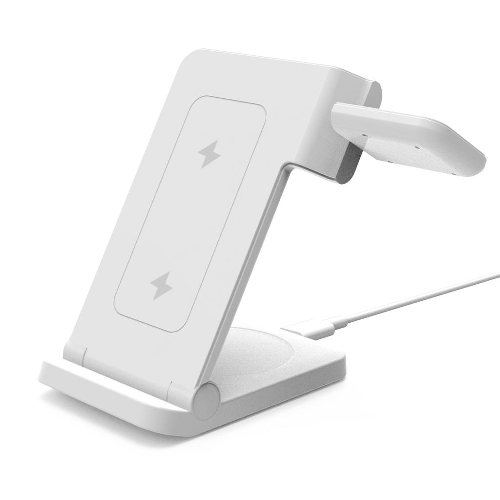 Беспроводная зарядная станция 3 в 1 30 Вт Портативная станция быстрой зарядки для iPhone 16/15/14 Pro Max iWatch 9/8/7/6/5 Airpods 3/2