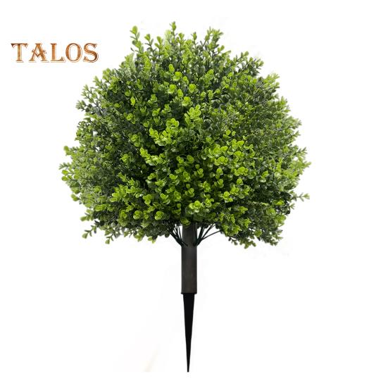 Искусственное самшитовое топиарное шарообразное дерево с опорой в землю, устойчивое к ультрафиолетовому излучению, устойчивое к погодным условиям, искусственные зеленые кустарники для сада, крыльца, патио, искусственные растения из самшита