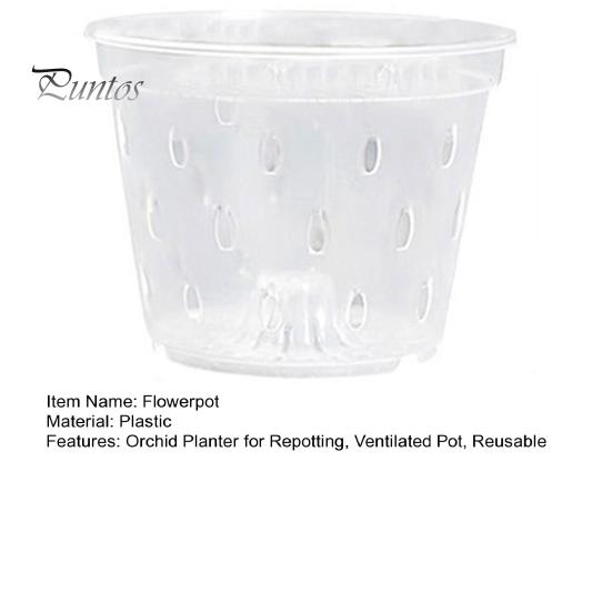 Clear Orchid Pot Reusable Orchid Flowerpot with Holes Plastic Ventilated Planter for Repotting Growing Indoor Outdoor Orchids