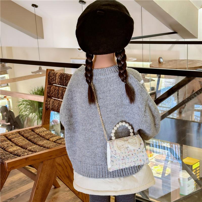 Trendy And Versatile Children's Crossbody Bag With Cute Pearl Bow Perfect For Any Occasion
