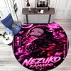 Classic Japanese-style cartoon Demon Slayer round rug, home soft decorative anti-slip yoga mat and chair mat, outdoor floor mat carpet K28