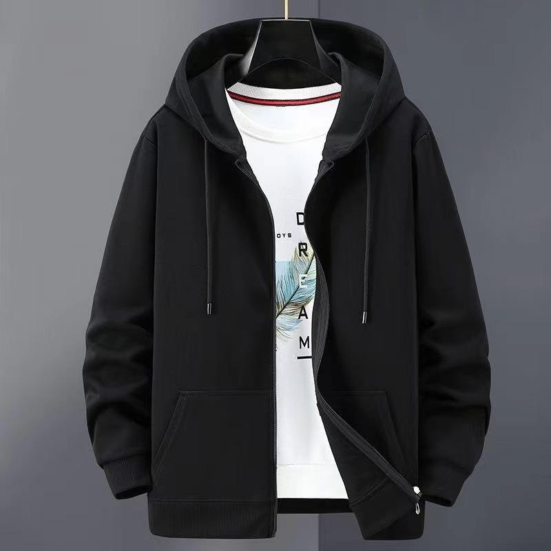 Autumn Men's Large Size Solid Color Hooded Sweatshirt