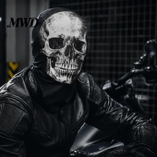 Lightweight Comfortable Tactical Mask Skull Print Halloween Balaclava, Breathable Mesh Full Face with Cool Cosplay Costume Accessories 3D Print,