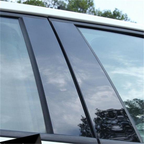 4PCS Car Door Trim B Pillar Posts Gloss Black Cover Fit For FORD F150 2015-