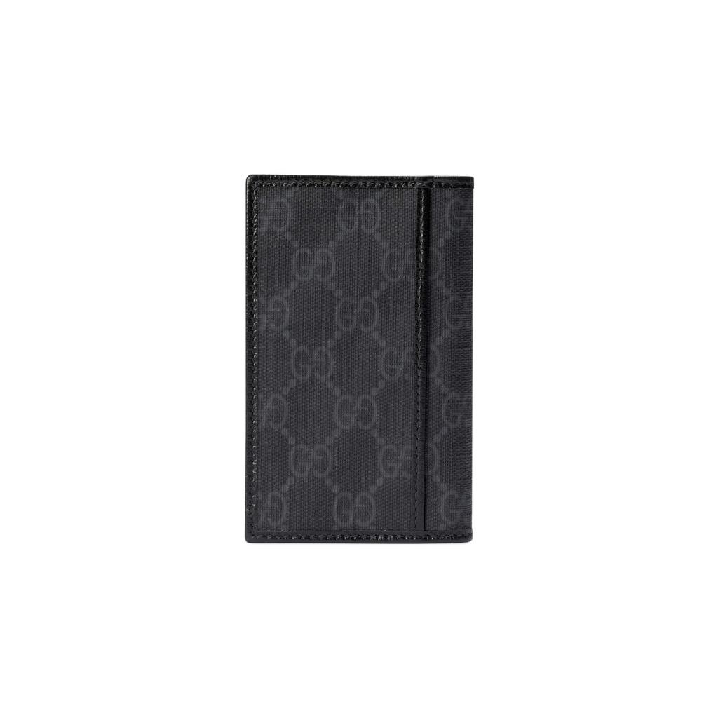 Gucci Держатель для карт из канвы с переплетающимся логотипом GG и кожаной отделкой Мужские аксессуары Черный 722601-92TCF-1000