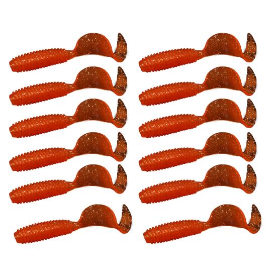 12 шт., 6 см, разноцветная искусственная завитковая червь, мягкая приманка