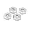 4PCS 116 RC Hex Coupler Zinc Alloy Silver RC Wheel Hex Hub Adapter for SCY 16101 16102 16103 16201