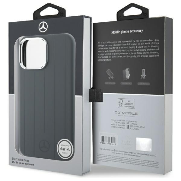 Mercedes Mehmp16X23Suvsa iPhone 16 Pro Max 6.9 Серый Hardcase Силиконовый Вертикальные Тональные Полосы Magsafe