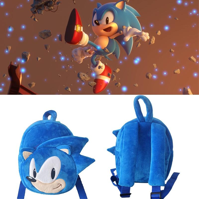 Supersonic Sonic Hedgehog Backpack Adorable Plush Schoolbag For Kids