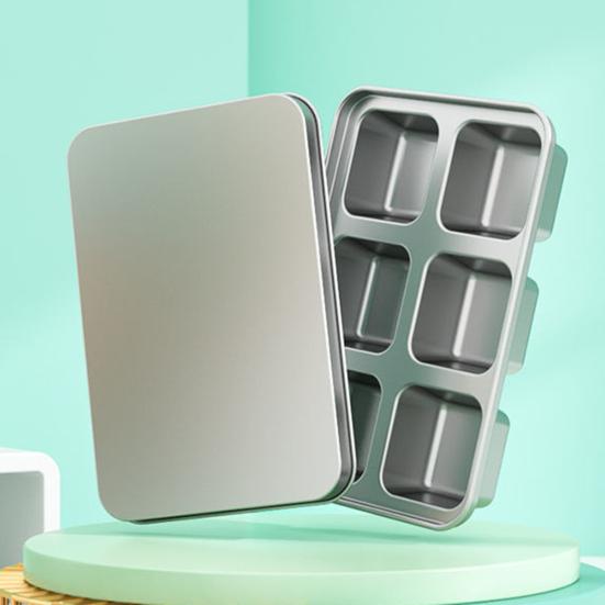 Форма для льда из нержавеющей стали 6 ячеек Большая форма для кубиков виски Быстрое извлечение Медленно тающие кубики льда для виски для коктейлей Кофе