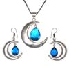 Комплект из серег и подвески ко Дню матери с драгоценным камнем London Blue Topaz