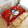 Christmas Rectangle Tablecloth ,Snowflake Snowman And Santa Claus Print Desktop ,Winter Holiday Wedding /Kitchen Decoration
