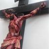 Церковные реликвии Фигурки Распятие Иисус Христос на подставке Крест Настенное распятие Антикварное украшение для домашней часовни