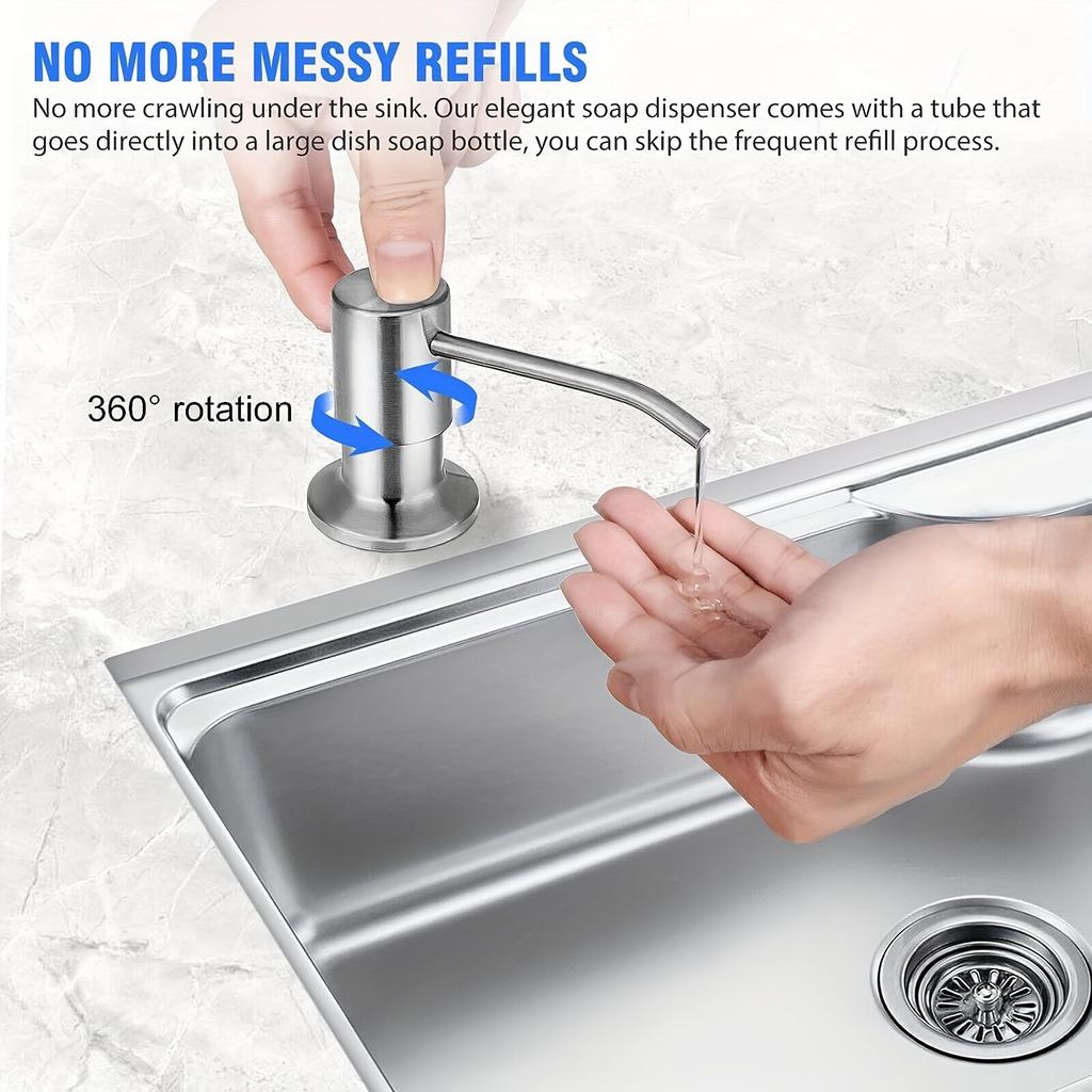 Дозатор мыла для кухонной мойки, встраиваемый в столешницу дозатор мыла с 40-дюймовым удлинительным комплектом, не нужно наполнять
