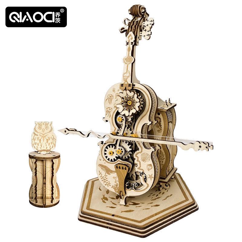Punk Cello Music Box 3D Puzzle: Educational, Handmade Dynamic Model & Ornament