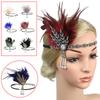 Women Rhinestone Sequin Feather Headband Elastic Vintage Party Headpiece Beaded Flapper