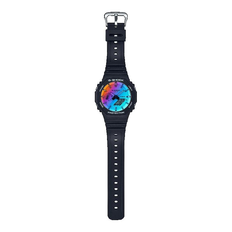 Casio Мужские часы G-SHOCK из смолы, водостойкость 200 м, аналоговые, ударопрочные, кварцевые, GA-2100SR-1APRT