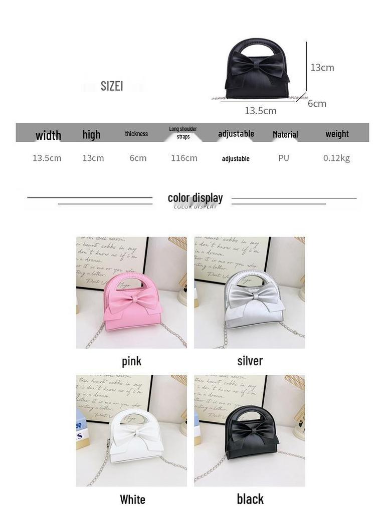 Girls' Cute Bowknot Crossbody Bag: Trendy Handbag for Kindergarten & Elementary School Students