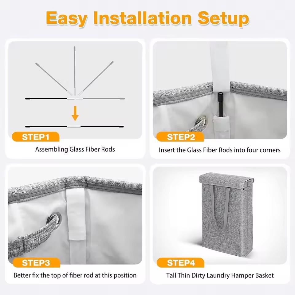 Корзина для белья с крышкой 45 л, Съемная ручная корзина для грязной одежды, Корзина для сортировки и хранения одежды и игрушек для спальни