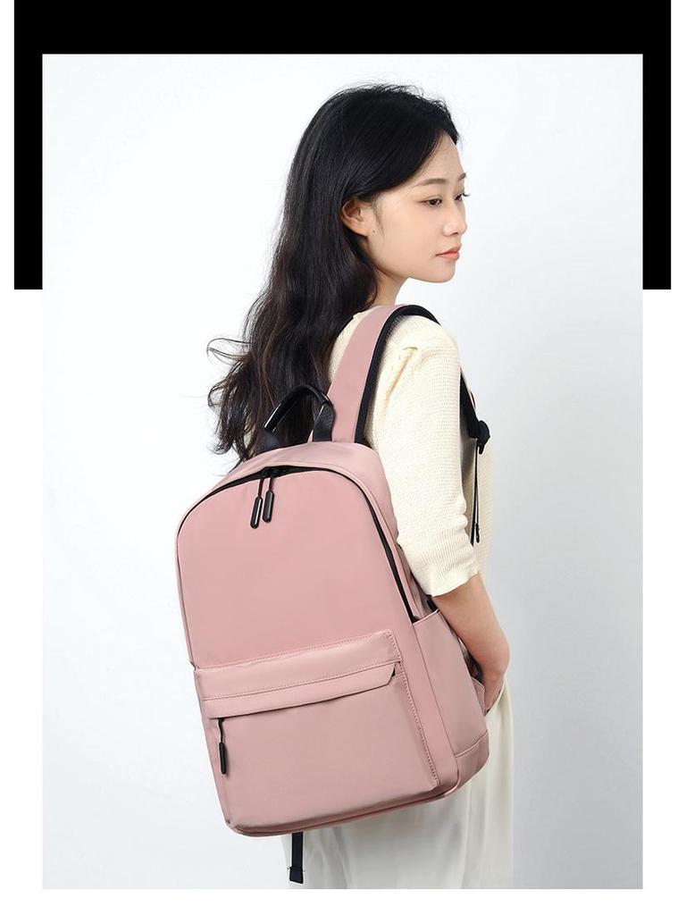 Unisex Korean Large Capacity 14" Backpack with Optional Logo - Ideal for Junior High Students, Simple and Stylish Design