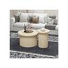 Table basse ronde - MUVOE - Ensemble 2 pièces - Bois naturel - Design contemporain - Stable et durable