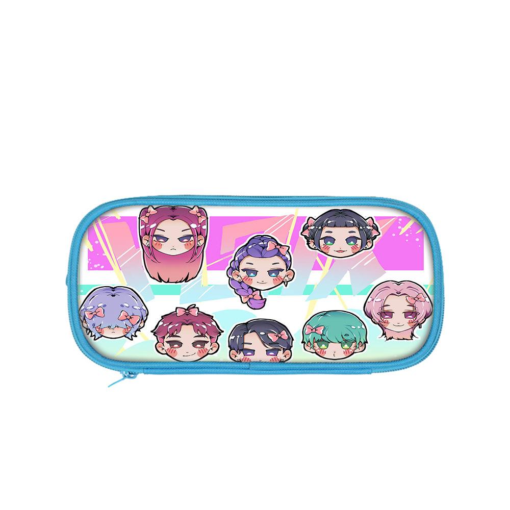 Студенческий синий двухслойный пенал K-pop охота на ведьм женская группа студенческий органайзер для хранения канцелярских товаров сумка для карандашей