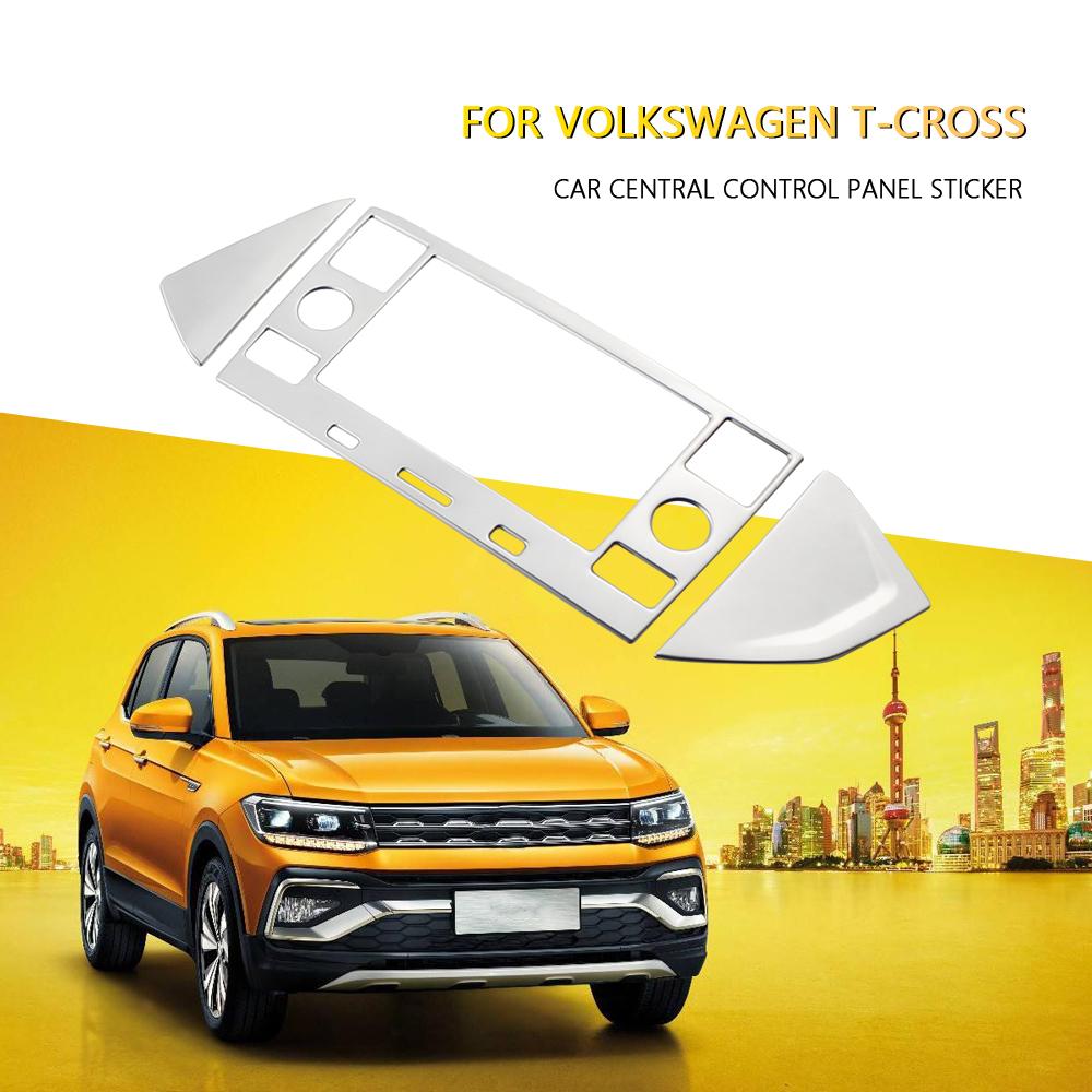 Для VW T-CROSS Volkswagen Tcross 2018-2023 Накладка на рамку панели дисплея консоли Центральные наклейки с блестками Аксессуары из нержавеющей стали