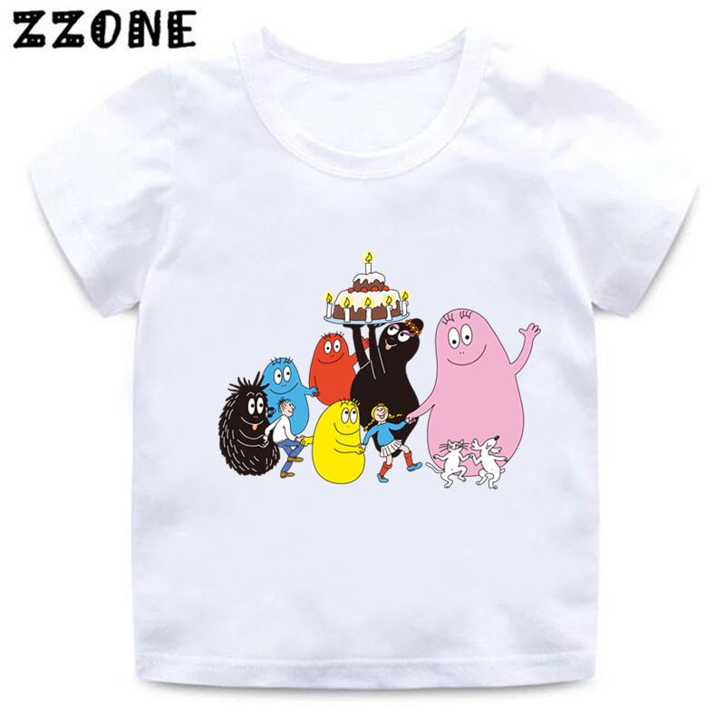 Hot Sale Cute Barbapapa Print Cartoon Kids TShirts Girls Clothes Baby Boys Short Sleeve T shirt Summer Children Topsooo5162