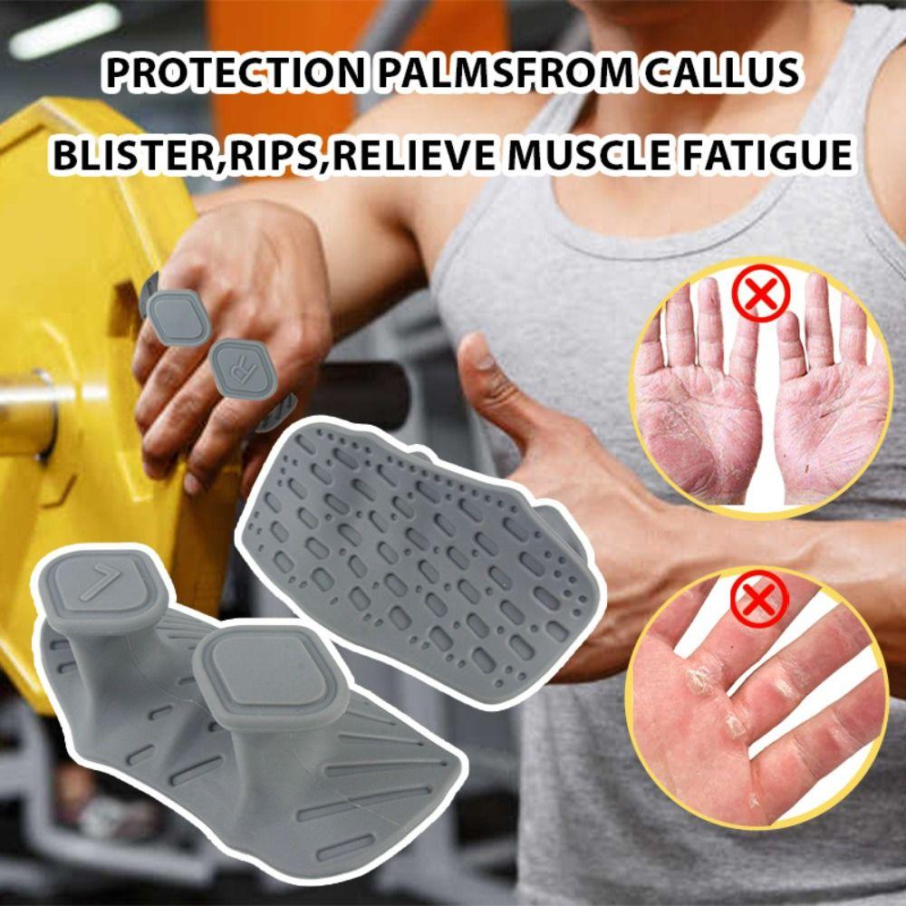 1 Pair Anti-slip Weight Lifting Grips Elastic Silicone Palm Grips Workout Gym Gloves  Deadlift
