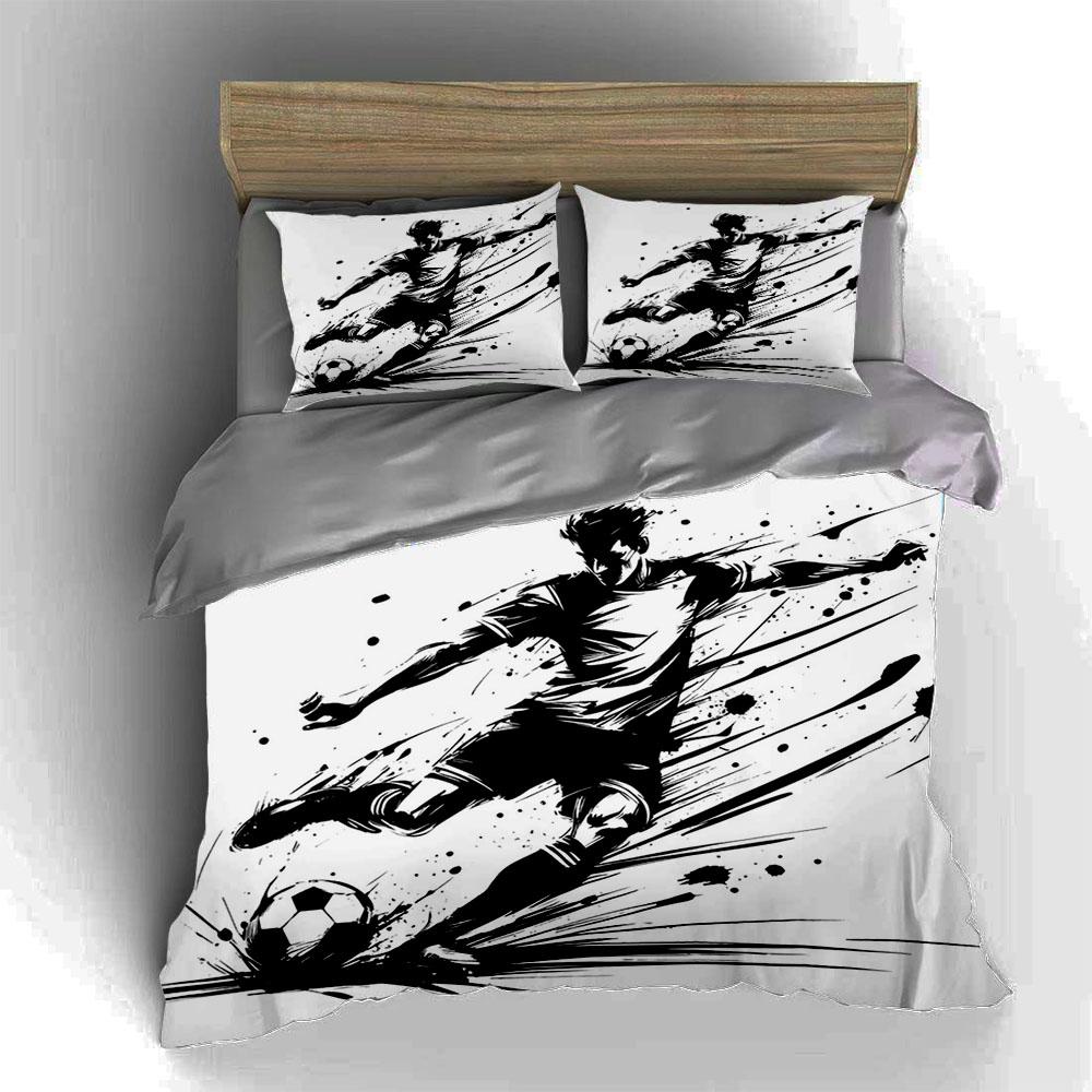 Soccer player and ball. Bedding sets Duvet cover sets Duvet covers Pillowcases(1 * Duvet Cover 2 * Pillowcases, without duvet insert)