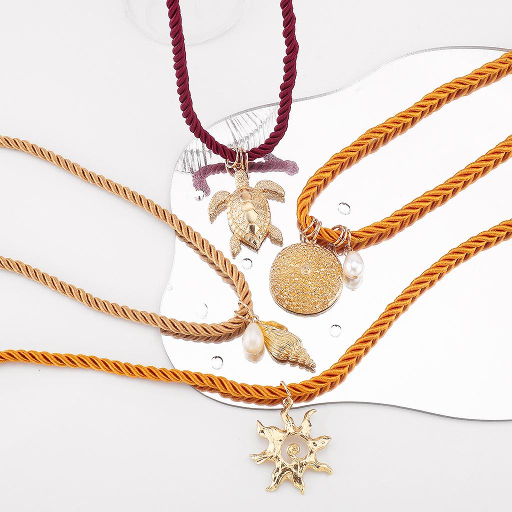 Tooxika Персонализированное ожерелье ручной работы в океанском стиле, летнее, для пары, для подруг, разноцветное веревочное ожерелье