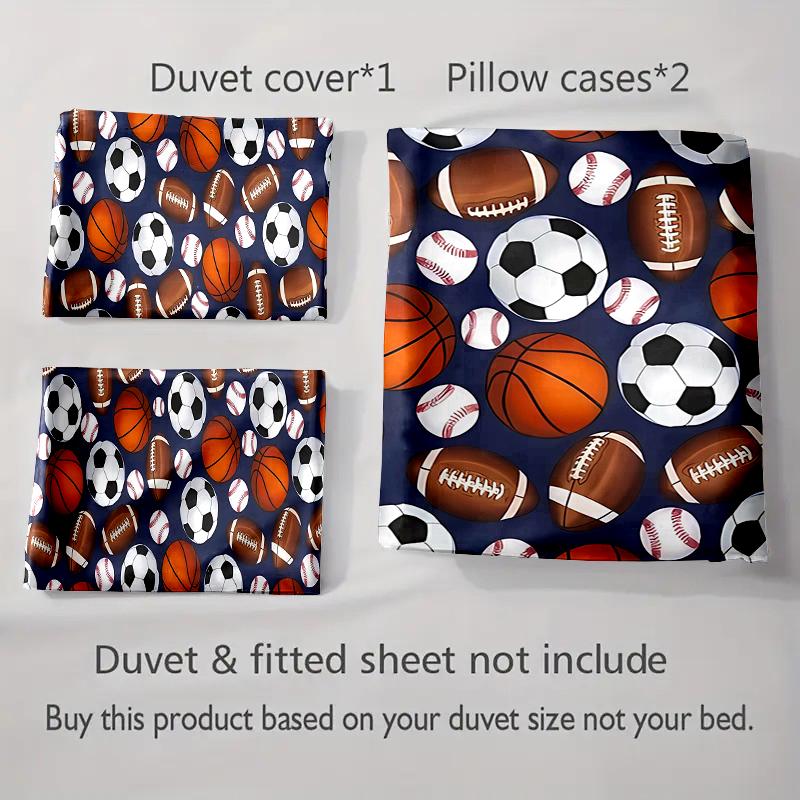 Sports ball pattern Bedding Duvet cover sets Duvet covers Pillowcases gifts (1 * Duvet Cover 2 * Pillowcases, without duvet insert)