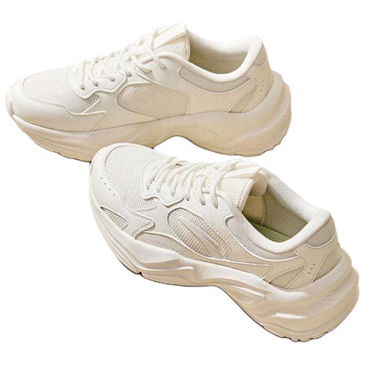 Anta Little Millennium Модные Удобные Износостойкие Дышащие Повышающие Рост Низкие Повседневные Кроссовки Женские Кроссовки Слоновая Кость 922538826-7