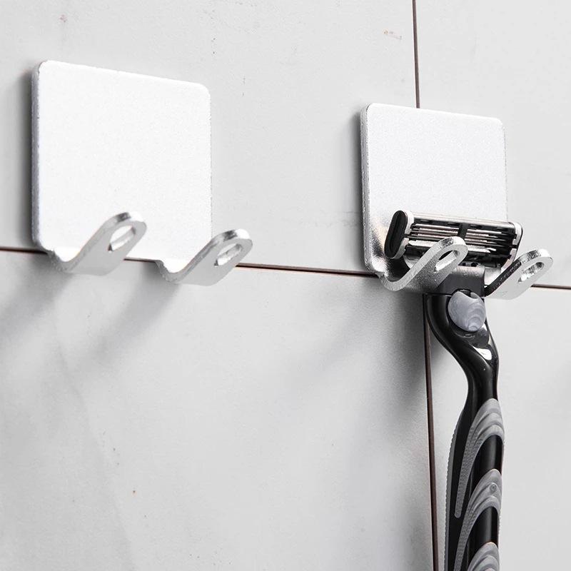 2 шт. держатель для бритвы без удара, крючок для хранения, настенная мужская полка для бритья, полка для бритвы в ванной, настенная полка для бритвы, аксессуары для ванной комнаты