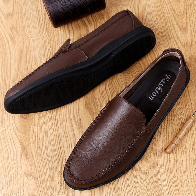 Italian Leather Mens Shoes Casual Luxury Summer New Men Loafers Driving Moccasins Male Comfortable Light Slip On Boat Shoes Man
