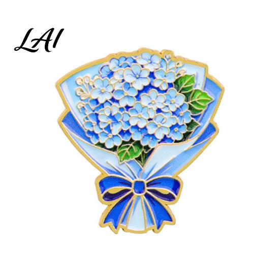 Decorative Metal Lapel Pin Bouquet Brooch for Women Enamel Romantic Flower Jewelry Durable Backpack Hat Decoration Zinc Alloy Floral Coats