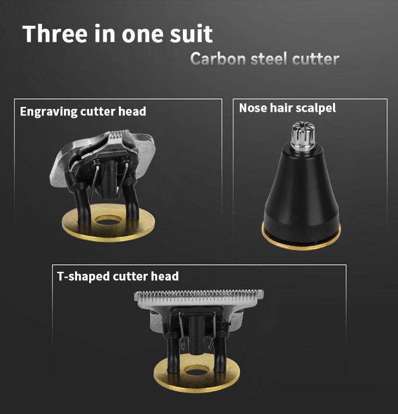 Перезаряжаемая электрическая машинка для стрижки волос T9 Bald и бритва с дизайном Carving Mark