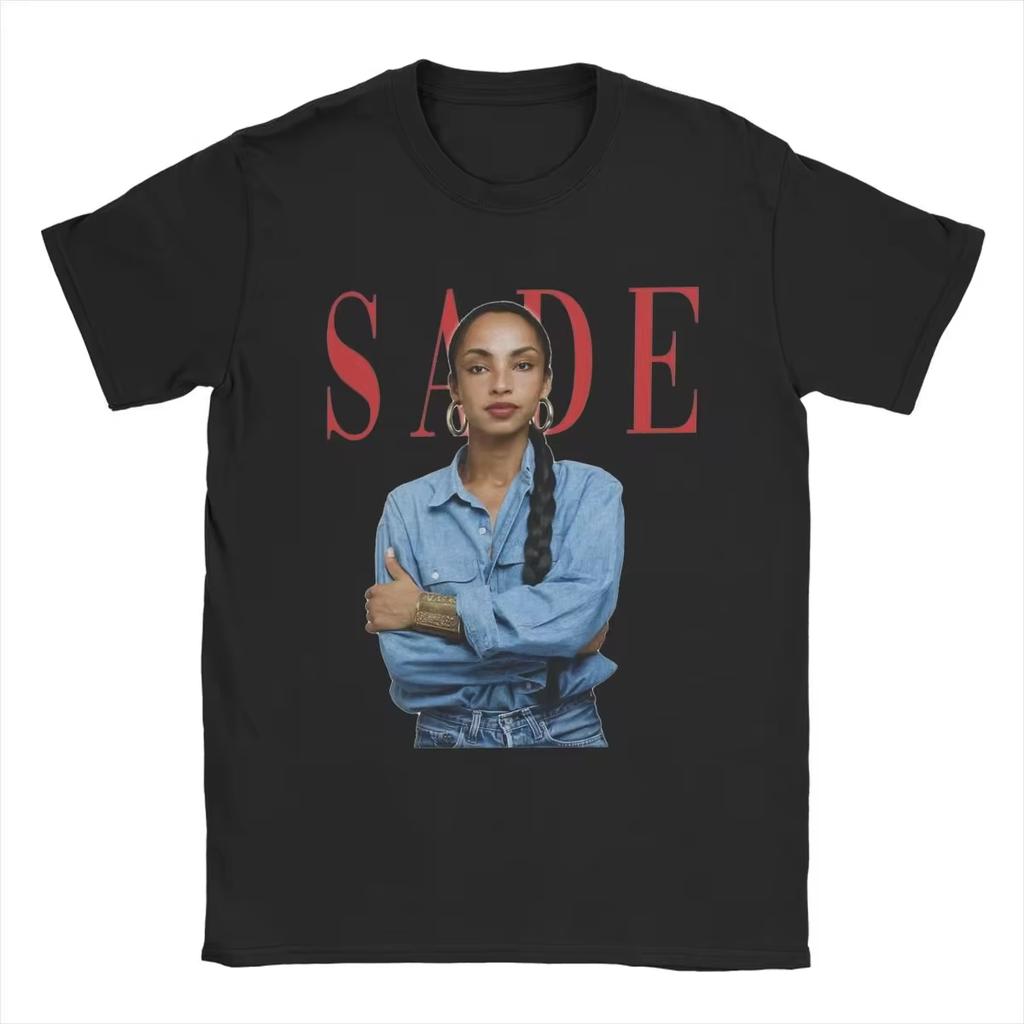 SADE Y2K Ретро Харадзюку Уличный Стиль Оверсайз Мода Повседневная Ретро Y2K Футболка Мужская Женская С коротким рукавом Круглый вырез Унисекс