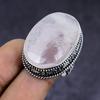 Драгоценный камень Розовый кварц ручной работы серебро 925 пробы подарок ювелирное изделие кольцо размер 7 K3N86