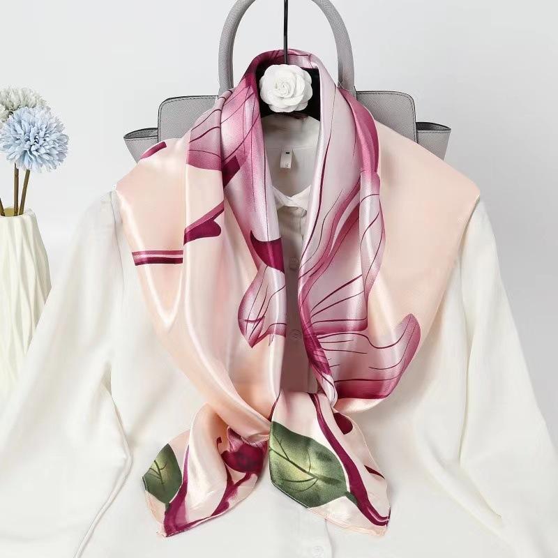 90 см модный платок шейные шарфы женские квадратные шали обертывания бандана головной платок для дам