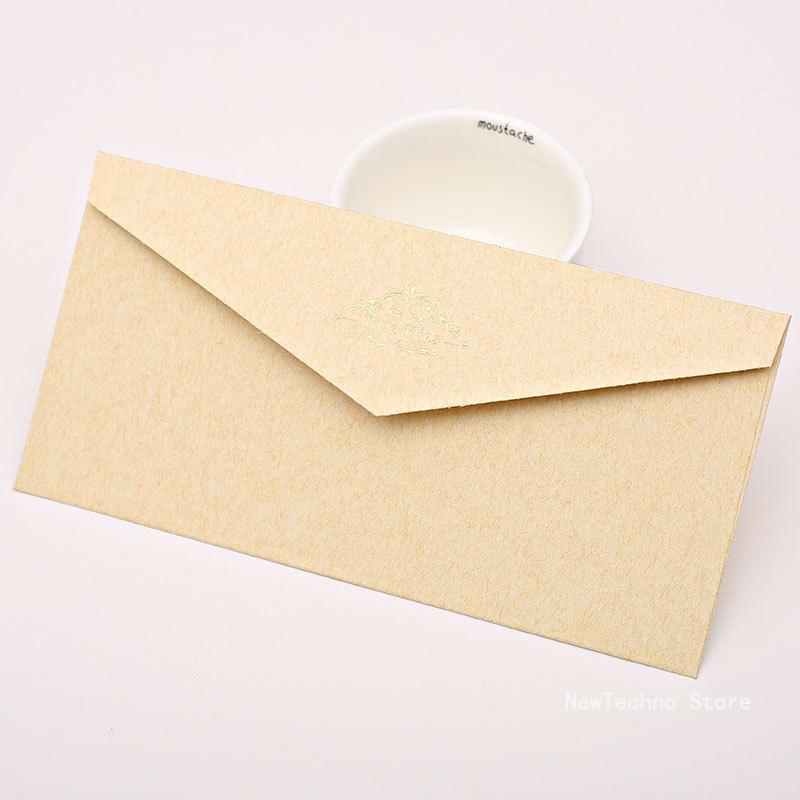 Винтажные золотые конверты для приглашений, крафт-бумага, подарочная карта, оконный конверт, набор свадебных писем, почтовая отправление, канцелярские принадлежности
