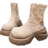 Martin Boots Female Ins Ultra-fire Thick-soled Lace Mesh Fairy Wind Summer Cool Boots Hollow Breathable Small Short Boots
