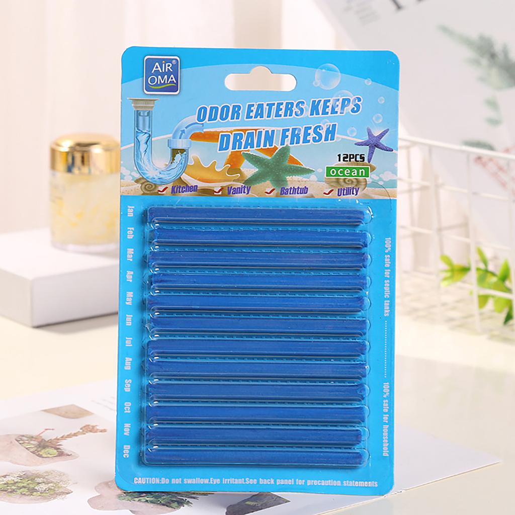 Pipe Cleaning Sticks Oil Decontamination Kitchen Toilet Bathtub Drains Cleaner 12pcs Set