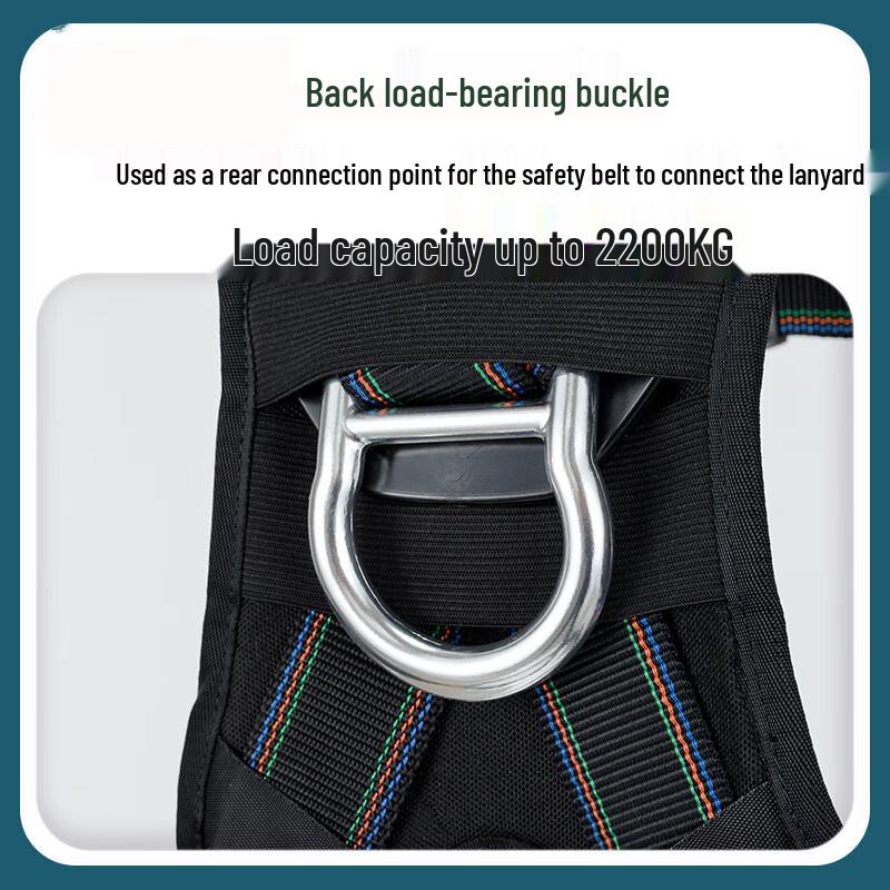 Full Body Fall Protection Safety Harness with Double Hook Lanyard